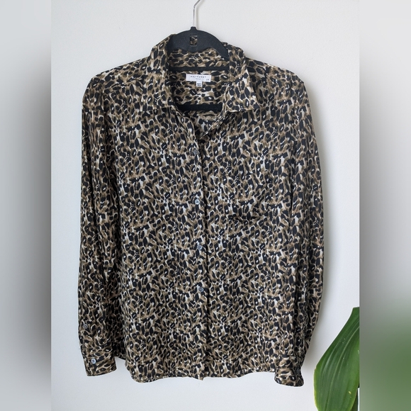 Equipment Femme Leopard Print Abstract Blouse - Size L - Picture 1 of 7